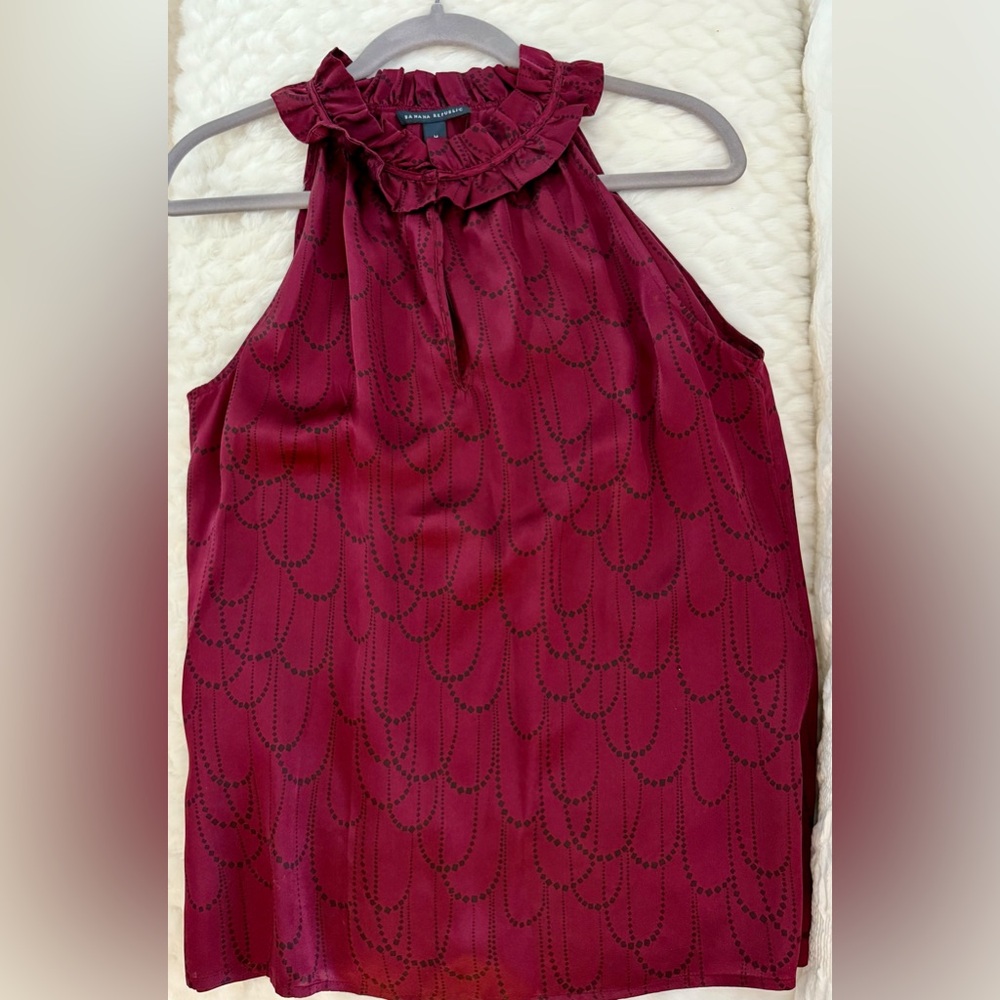 Banana Republic Burgundy Sleeveless Silk Sleeveless Blouse